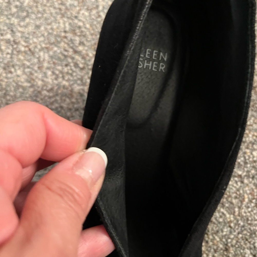 Eileen Fisher Black Suede Ankle Booties - Picture 8 of 8